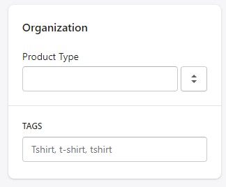 product organization tags