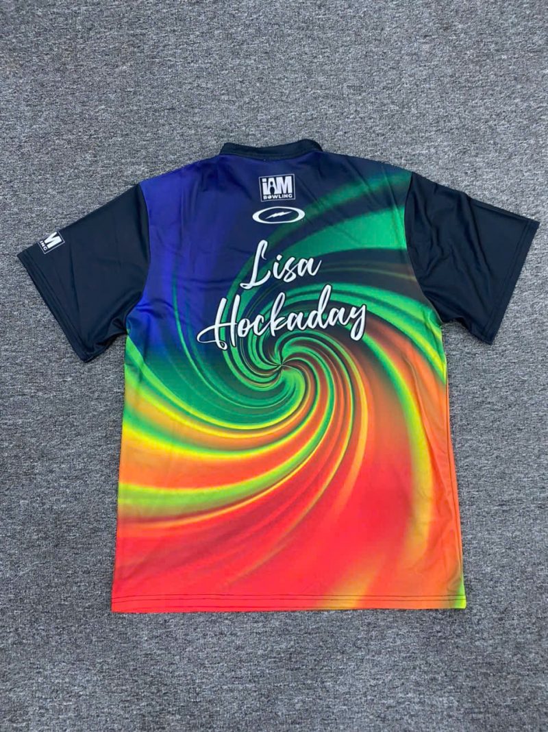 All Over Print Zipper Polo Bowling Jersey Shirt - Image 3