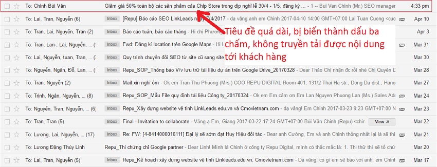 tiêu đề email marketing