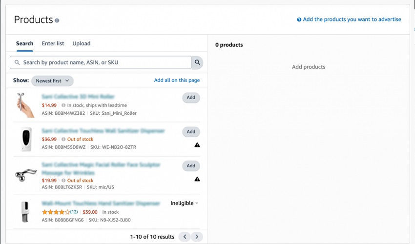 Chọn sản phẩm quảng cáo trên Amazon