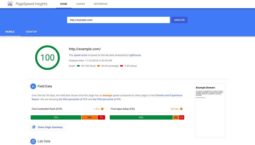Google PageSpeed Insights 