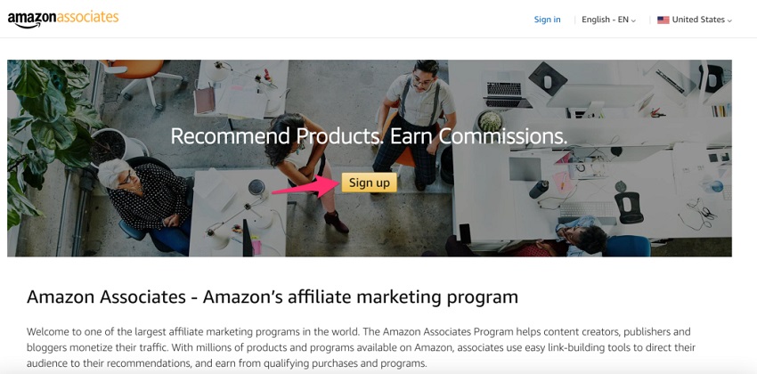 Cách đăng ký Amazon Affiliate