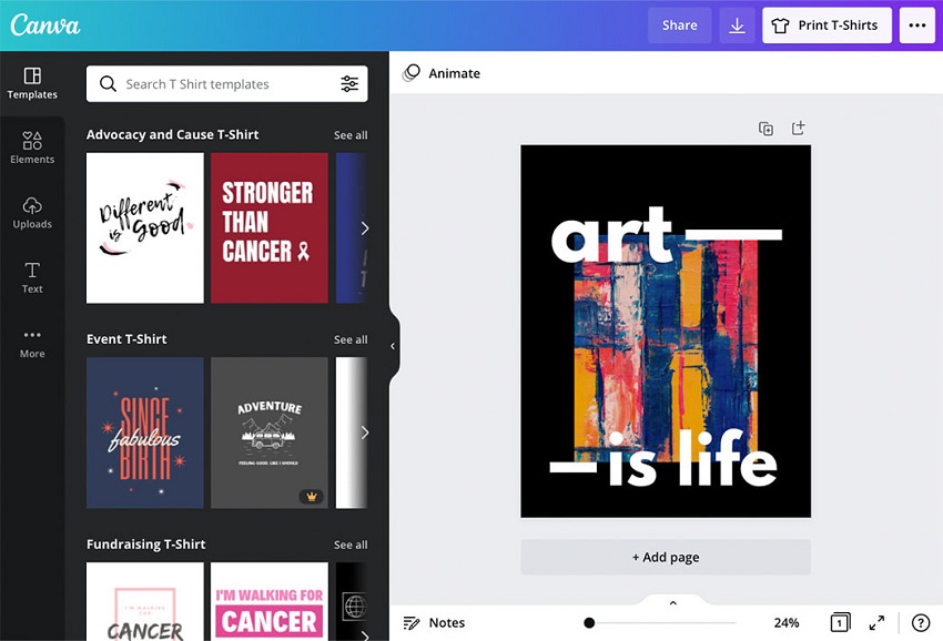 Canva - Hướng dẫn bán áo thun trên shopify