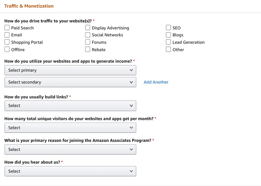 Hướng dẫn đăng ký Amazon Associates