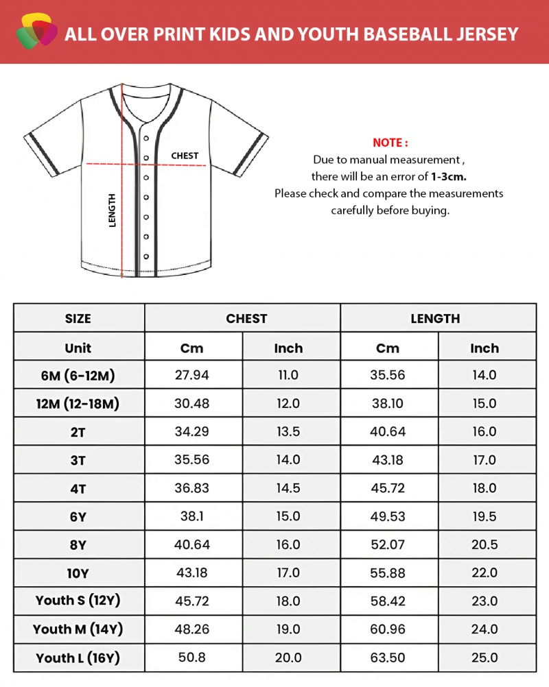 Kid Youth Baseball No Border Jersey - Image 3