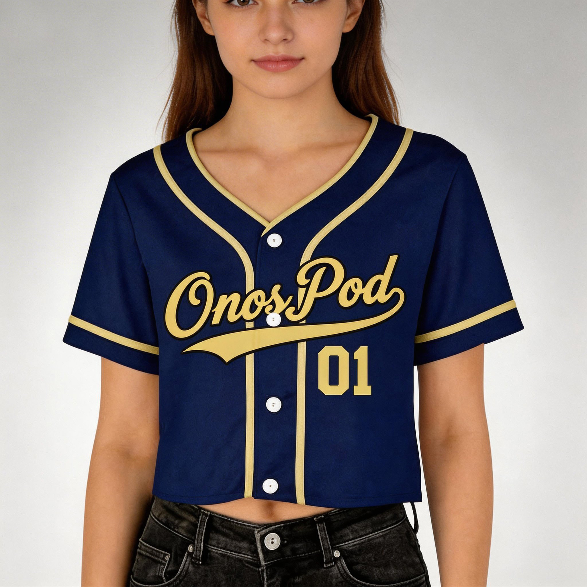 Crop Top Baseball Jersey 5 Crop Top Baseball Jersey - Image 5