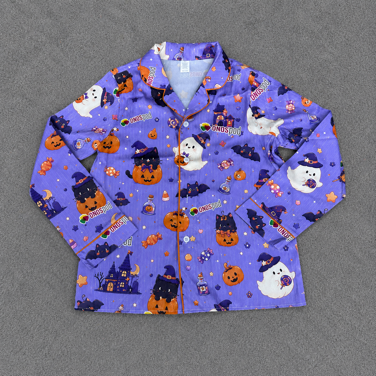 All-Over Print Satin Long-Sleeve Pajama Set 4 All-Over Print Satin Long-Sleeve Pajama Set - Image 4