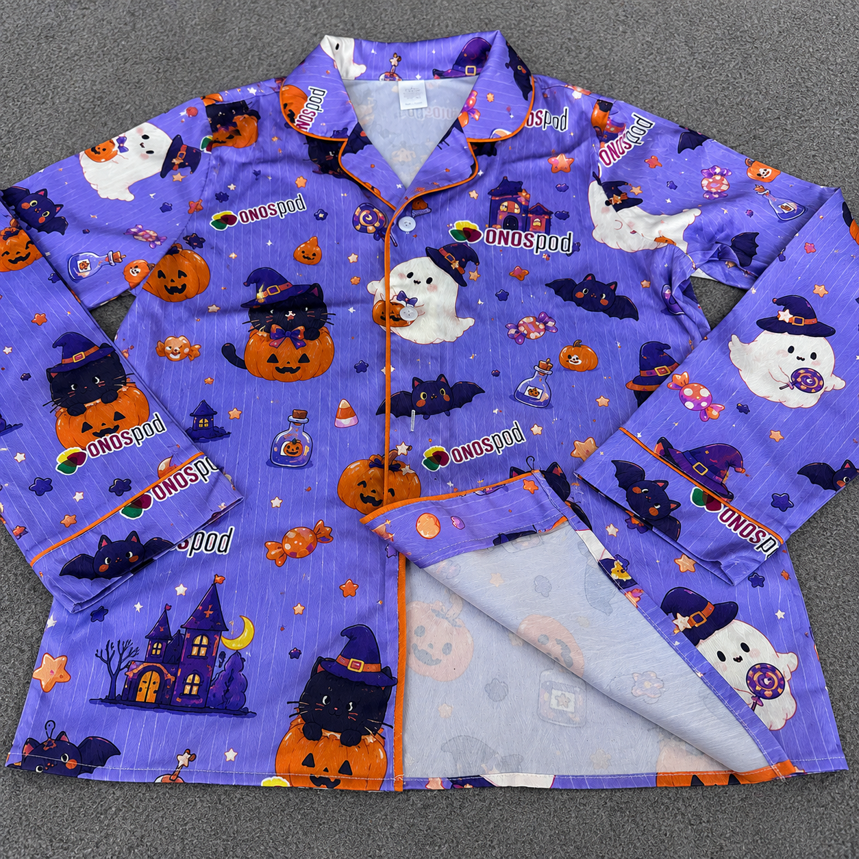 All-Over Print Satin Long-Sleeve Pajama Set 6 All-Over Print Satin Long-Sleeve Pajama Set - Image 6