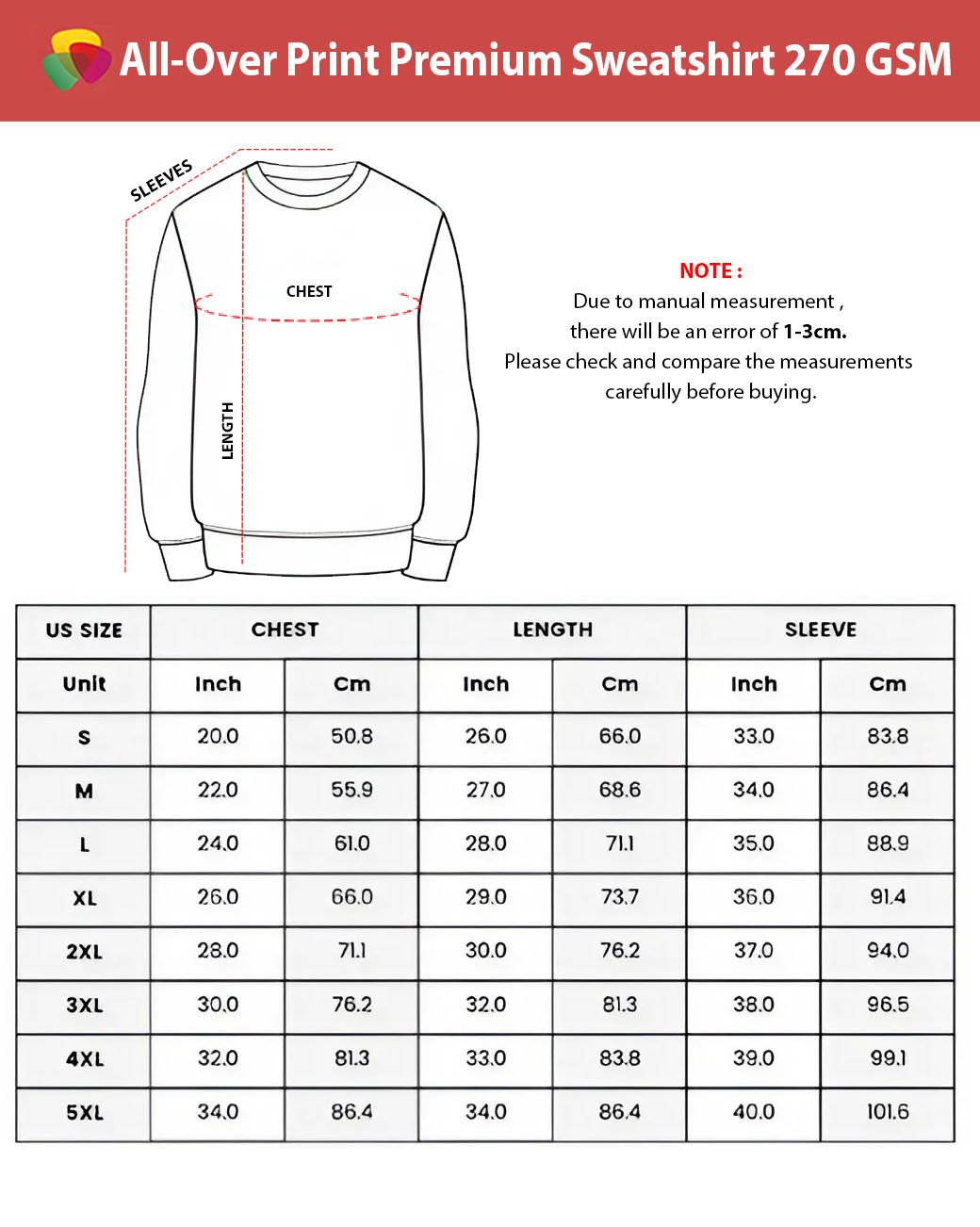 All-Over Print Premium Sweatshirt 270 GSM 4 All-Over Print Premium Sweatshirt 270 GSM - Image 4