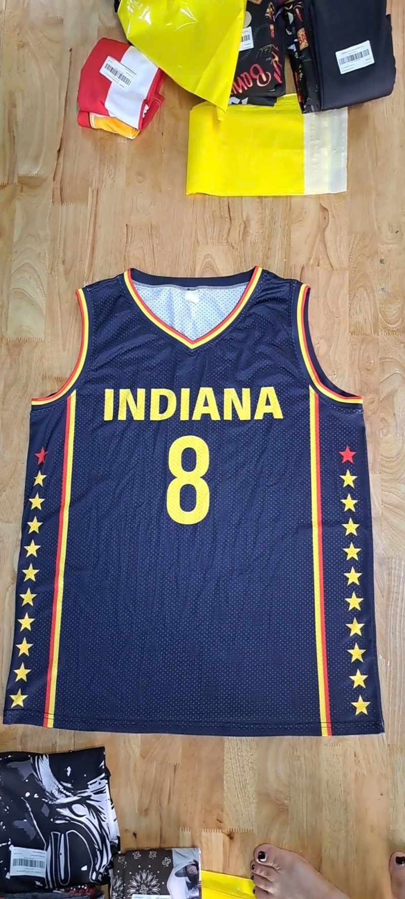 All-Over Print Basketball V-neck Mesh Shirt - Image 2