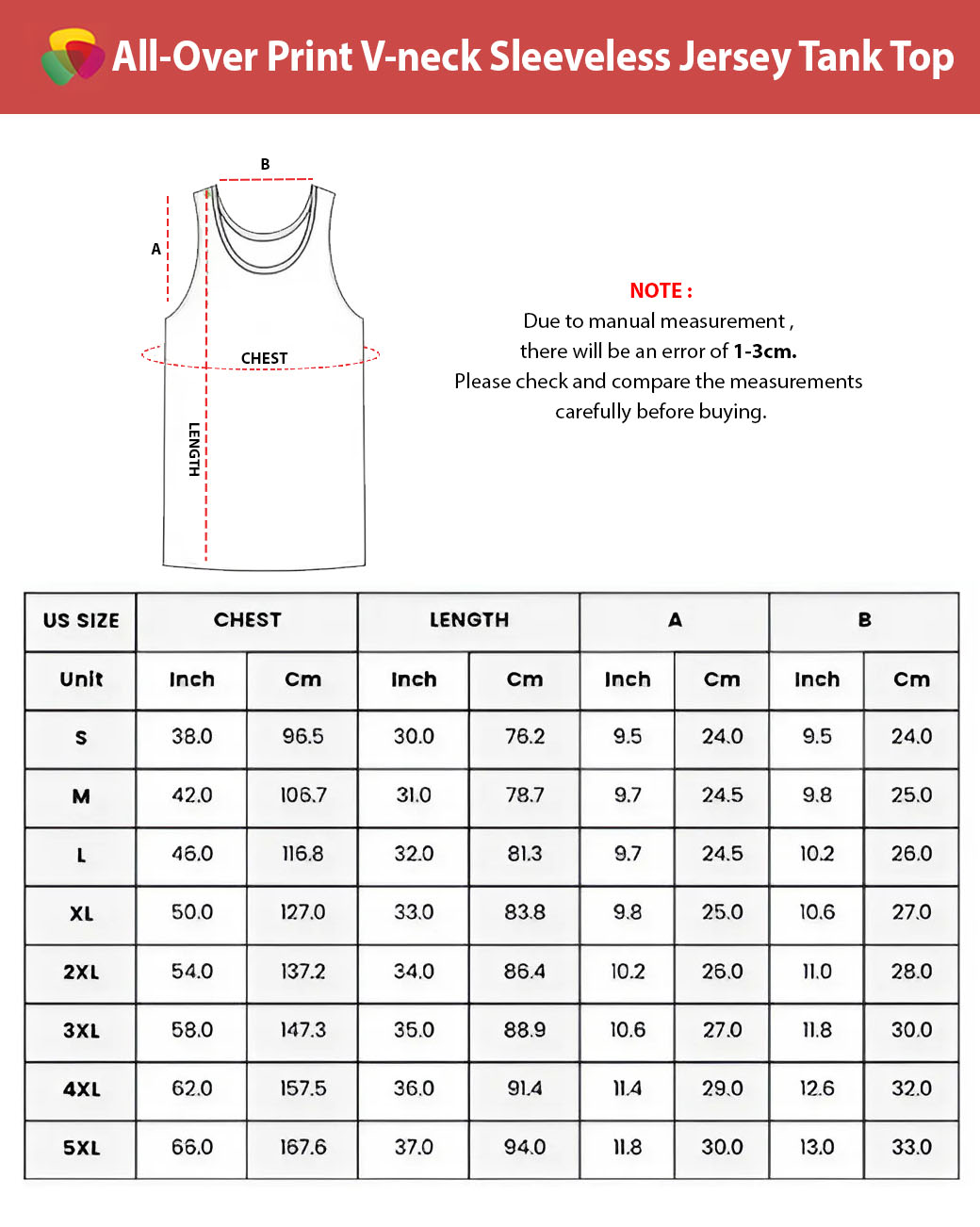 All-Over Print V-neck Sleeveless Jersey Tank Top 4 All-Over Print V-neck Sleeveless Jersey Tank Top - Image 4