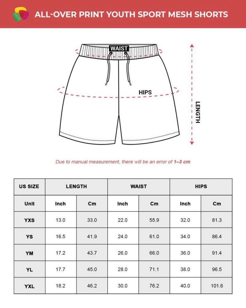 All-Over Print Youth Sport Mesh Shorts - Image 4