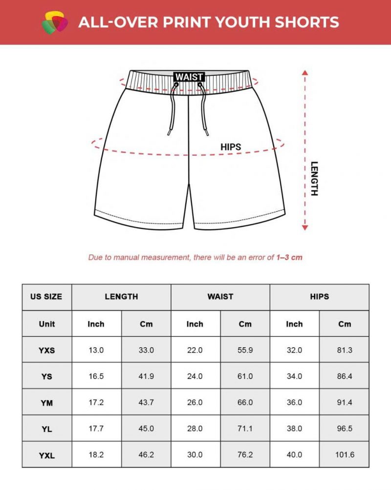 All-Over Print Youth Hawaiian Shorts - Image 3