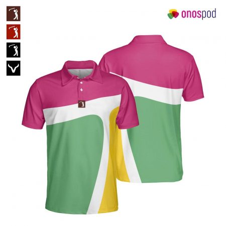 AOP Men's Polo Shirt with Woven Placket Label