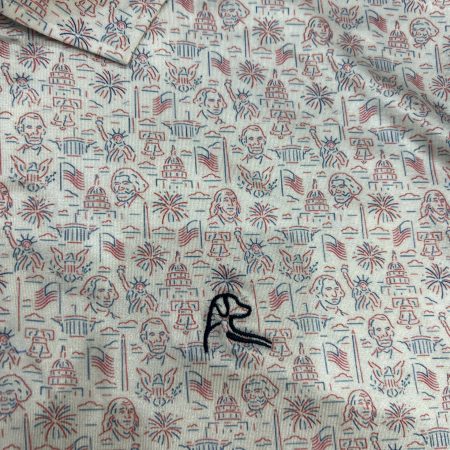 All-Over Print Chest Embroidered Logo Men's Polo Shirt US Tag
