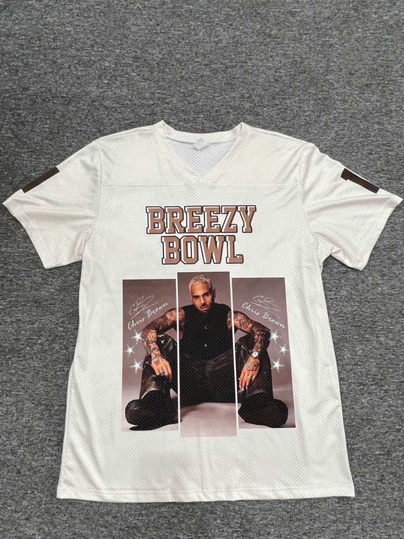 All-Over Print V-Neck Mesh Football Jersey - Image 3