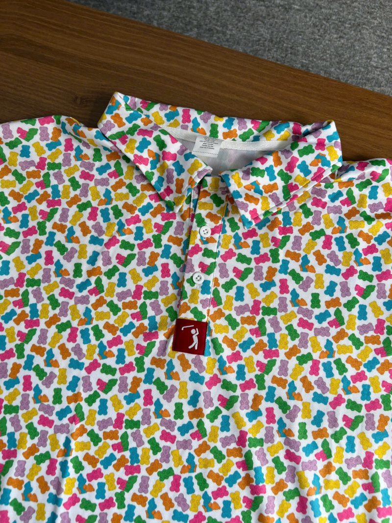 AOP Men's Polo Shirt with Woven Placket Label - Image 3