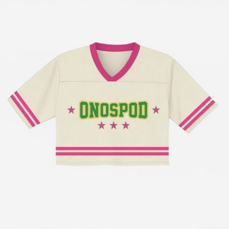 All-Over Print Mesh Football Crop Top Jersey
