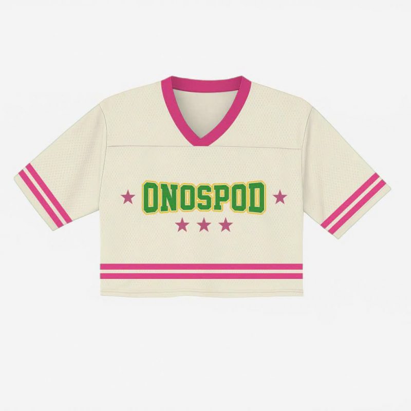 All-Over Print Mesh Football Crop Top Jersey
