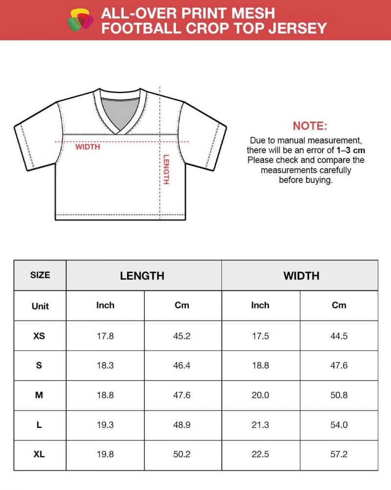 All-Over Print Mesh Football Crop Top Jersey - Image 6