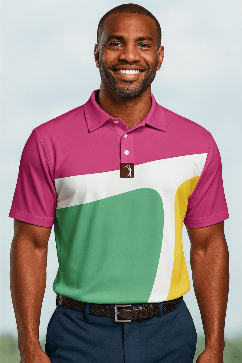 AOP Men's Polo Shirt with Woven Placket Label - Image 4