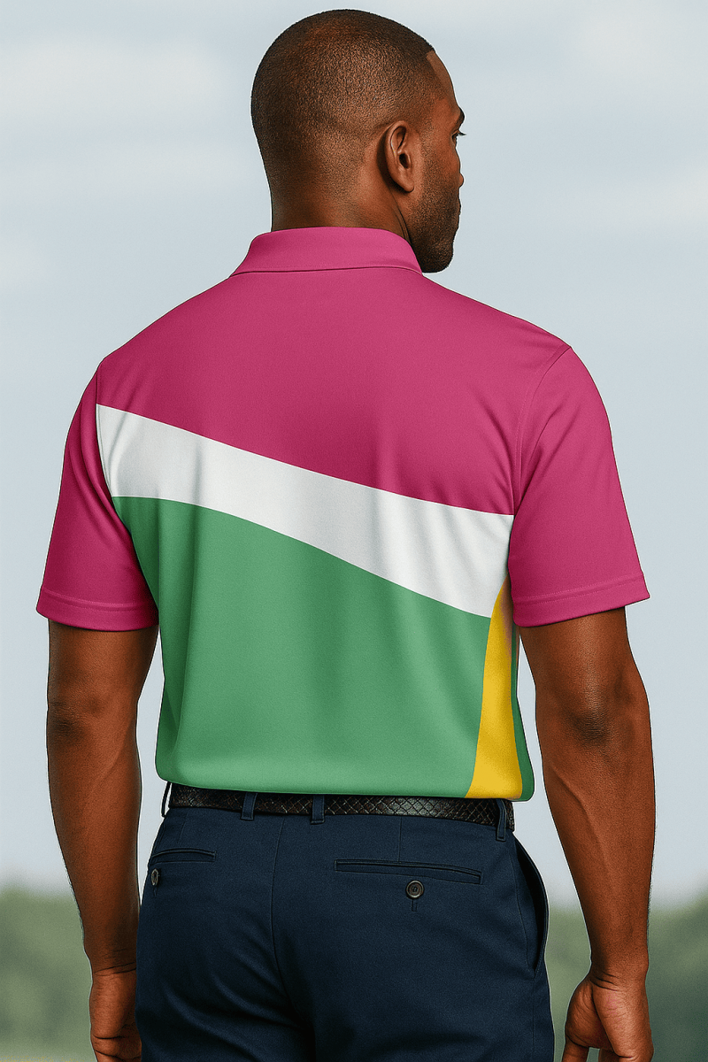 AOP Men's Polo Shirt with Woven Placket Label - Image 5
