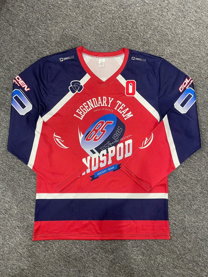 All-Over Print Overlap V-Neck Mesh Hockey Jersey - Image 2
