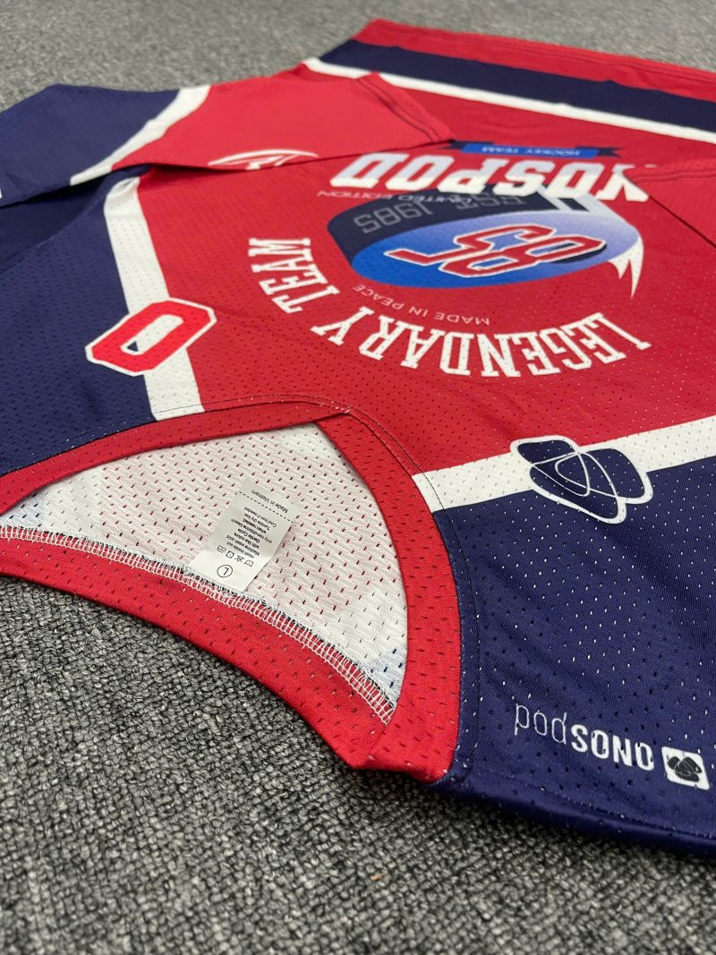 All-Over Print Overlap V-Neck Mesh Hockey Jersey - Image 3