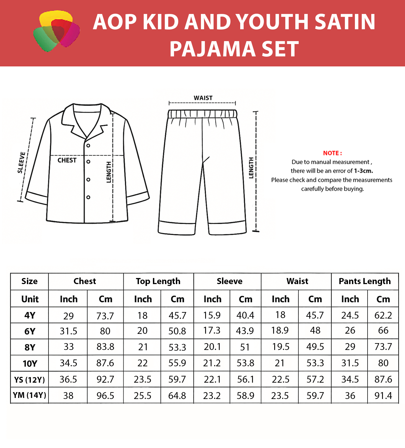 All-over Print Kid Satin Long-Sleeve Pajama Set 6 All-over Print Kid Satin Long-Sleeve Pajama Set - Image 6