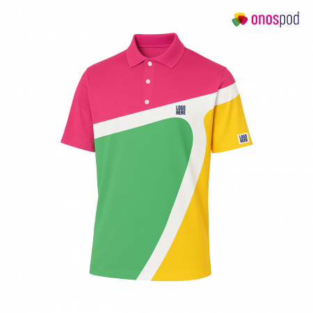 All-Over Print and Embroidered Men's Polo Shirt