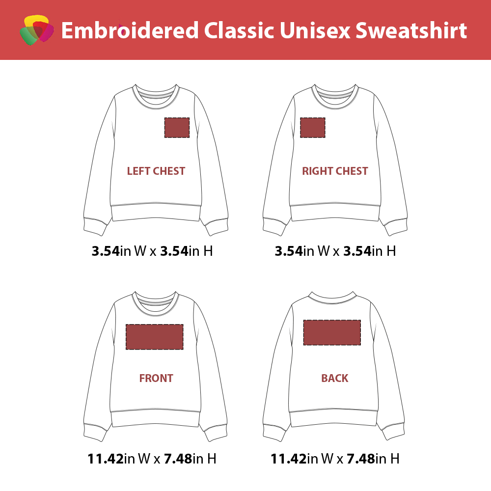 Embroidered Classic Unisex Sweatshirt 2 Embroidered Classic Unisex Sweatshirt - Image 2