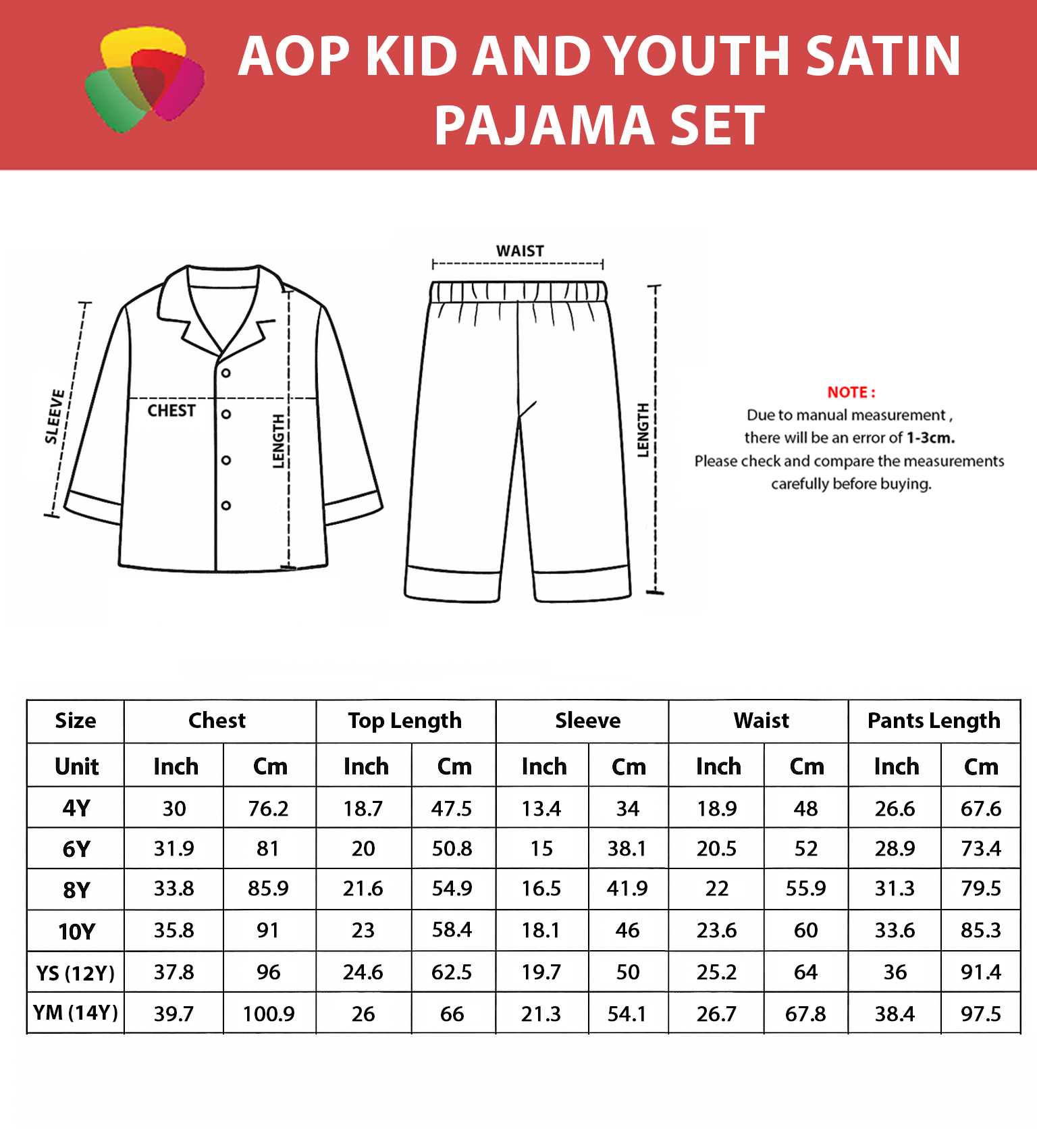 All-over Print Kid Satin Long-Sleeve Pajama Set 6 All-over Print Kid Satin Long-Sleeve Pajama Set - Image 6