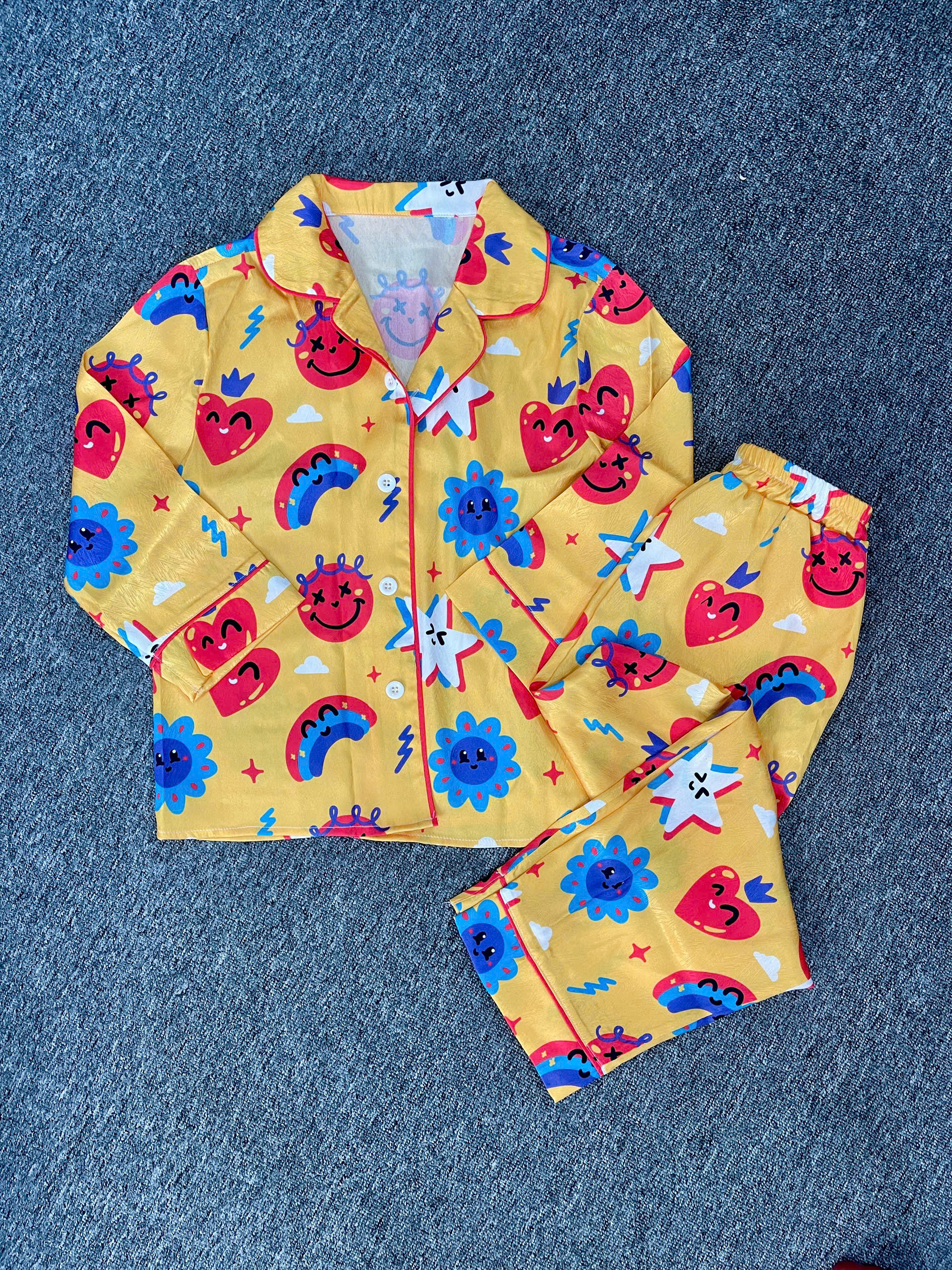 All-over Print Kid Satin Long-Sleeve Pajama Set 2 All-over Print Kid Satin Long-Sleeve Pajama Set - Image 2