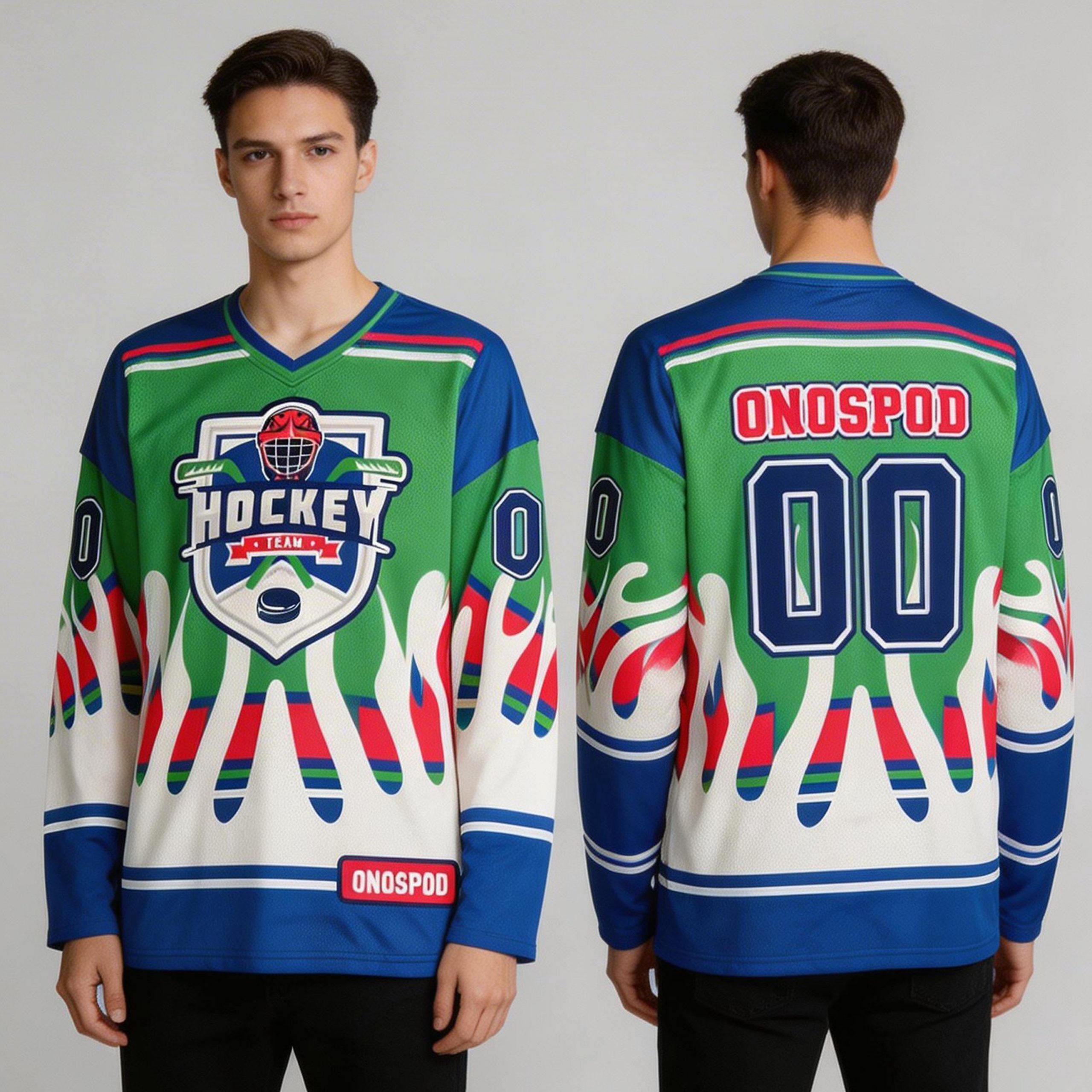 All-Over Print Overlap V-Neck Mesh Hockey Jersey 3 All-Over Print Overlap V-Neck Mesh Hockey Jersey - Image 3