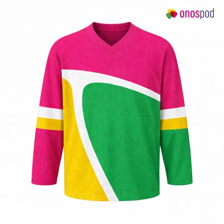 All-Over Print Overlap V-Neck Mesh Hockey Jersey
