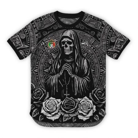 All-Over Print Curved Hem T-Shirt