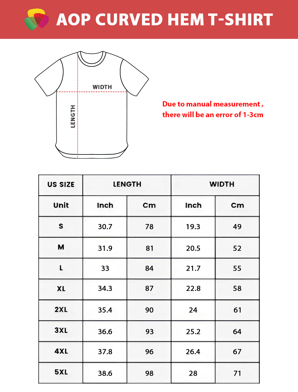 All-Over Print Curved Hem T-Shirt 2 All-Over Print Curved Hem T-Shirt - Image 2