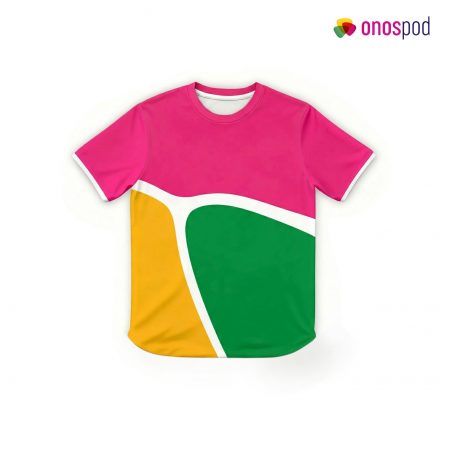 All-Over Print Curved Hem T-Shirt