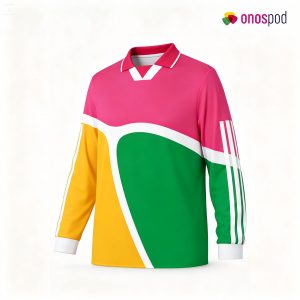 AOP Long-Sleeve Polo Collar Football Jersey