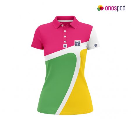 All-Over Print and Embroidered Women's Polo Shirt