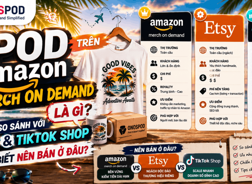 POD Trên Amazon Merch on Demand Là Gì — So Sánh Với Etsy & TikTok Shop Để Biết Nên Bán Ở Đâu 1 Amazon Merch on Demand