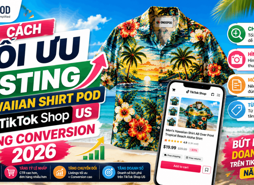 Cách Tối Ưu Listing Hawaiian Shirt POD TikTok Shop US Tăng Conversion 2026 | Onospod