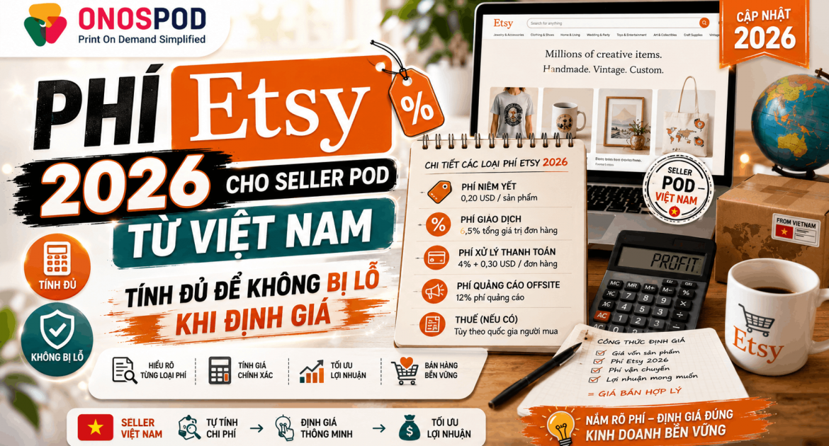 Phí Etsy 2026 Cho Seller POD Từ Việt Nam