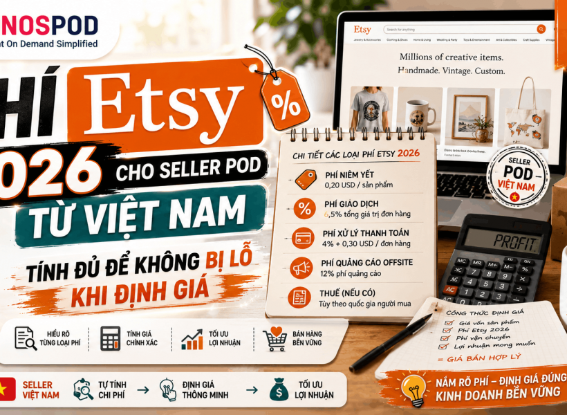 Phí Etsy 2026 Cho Seller POD Từ Việt Nam