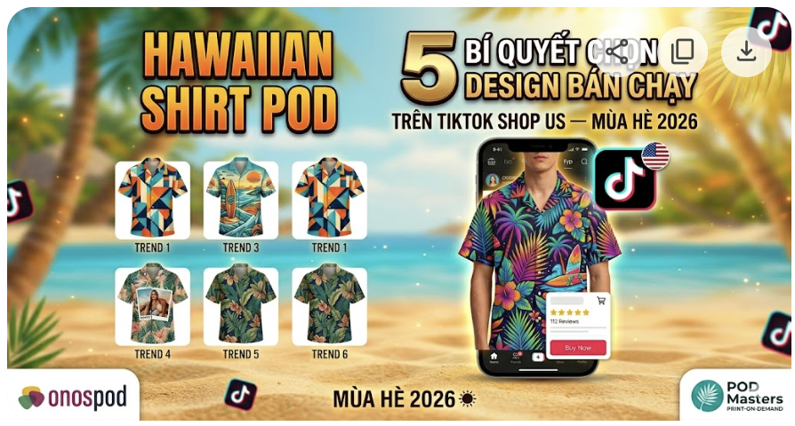Hawaiian Shirt POD: 5 Bí Quyết Chọn Design Bán Chạy Nhất Trên TikTok Shop US Mùa Hè 2026 4 Hawaiian Shirt POD