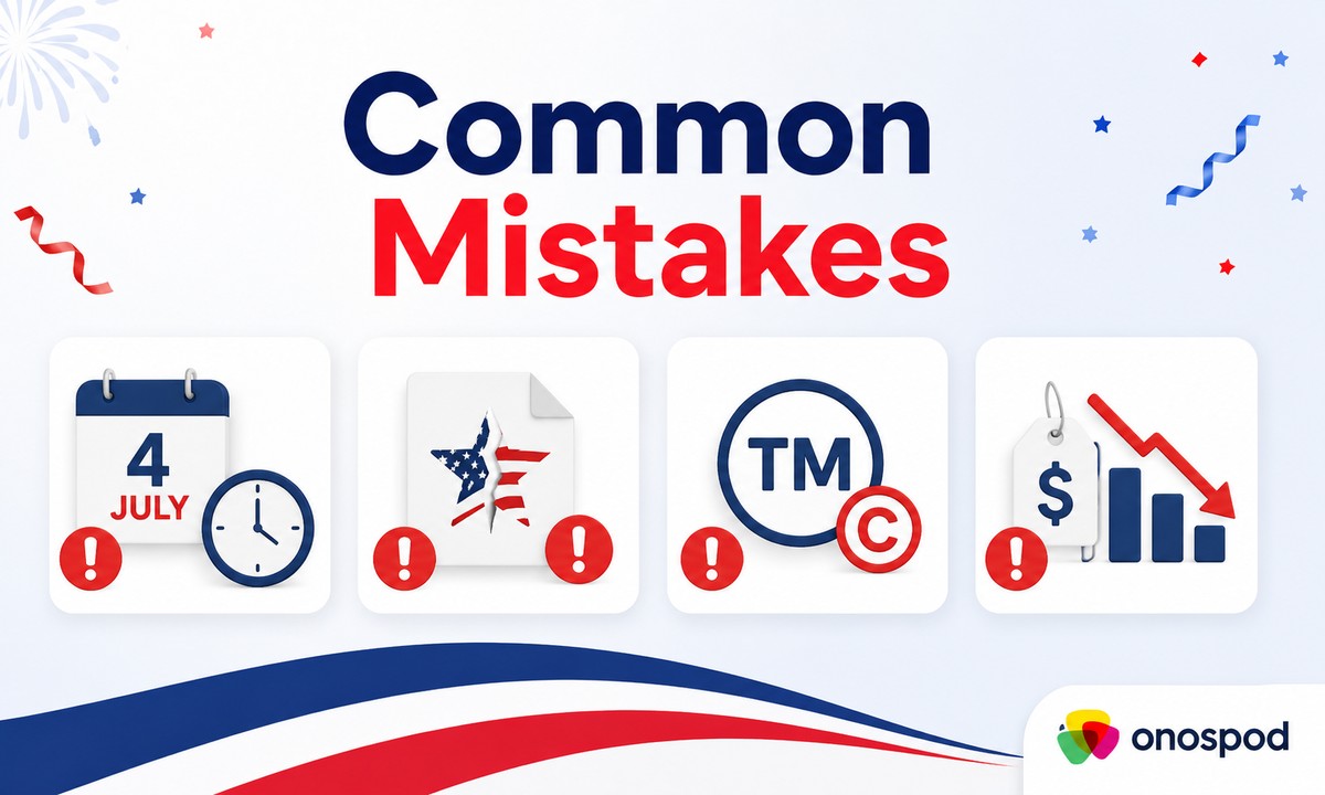 Cách seller POD chuẩn bị campaign July 4: Sản phẩm, thiết kế và fulfillment cho thị trường Mỹ 10 july 4 pod common mistakes