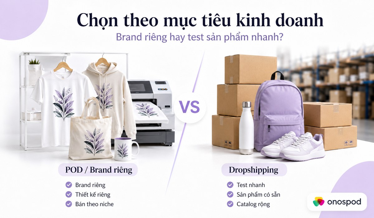 So sánh Print on demand VS Dropshipping: Mô hình nào phù hợp hơn cho seller mới? 11 nen chon print on demand hay dropshipping