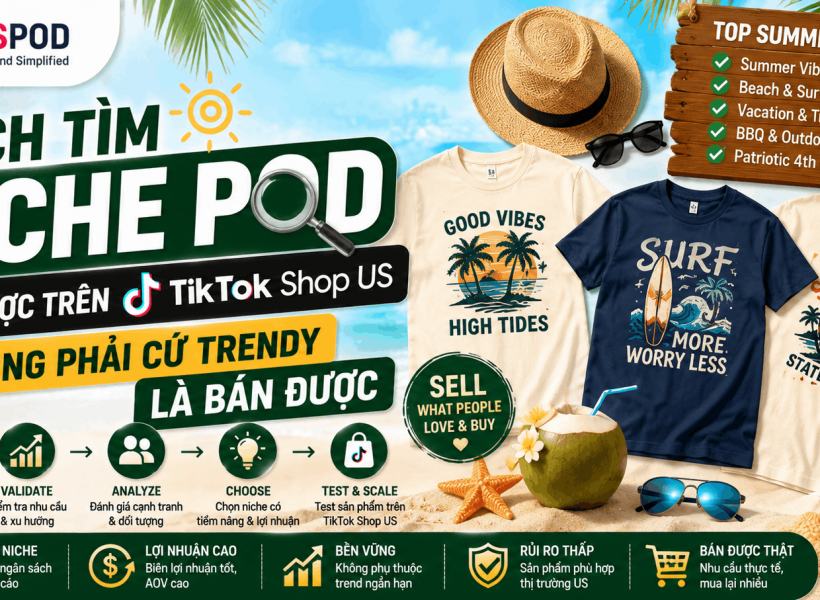 tìm niche POD TikTok Shop US