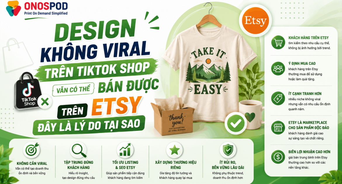 Design Không Viral Trên TikTok Shop Vẫn Có Thể Bán Được Trên Etsy