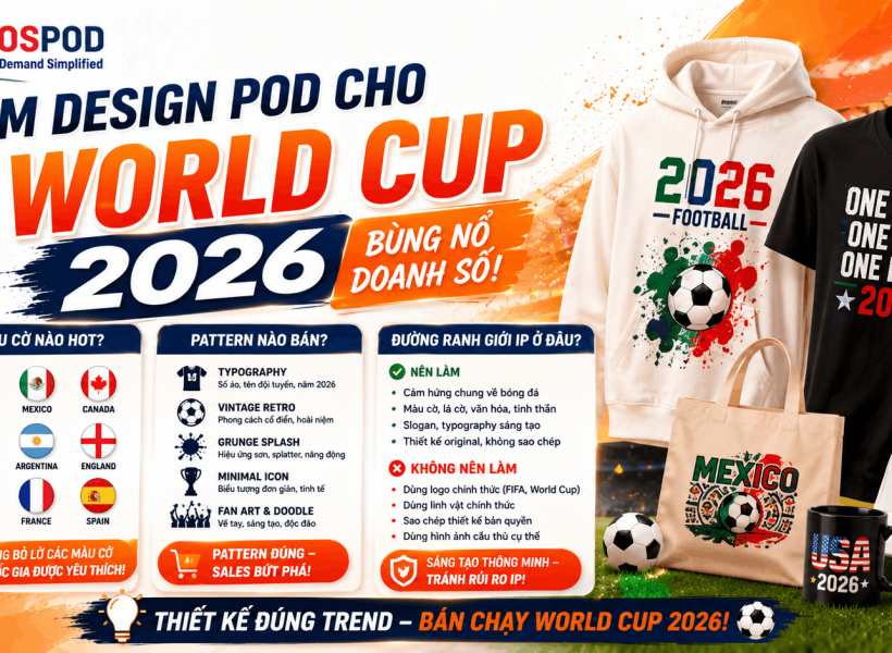 Làm Design POD Cho World Cup 2026 — Màu Cờ Nào Hot, Pattern Nào Bán, Và Đường Ranh Giới IP Ở Đâu 1 design POD cho World Cup 2026